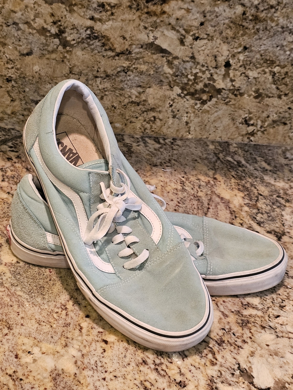 Vans Old Skool Mint Green Suede Sneakers
